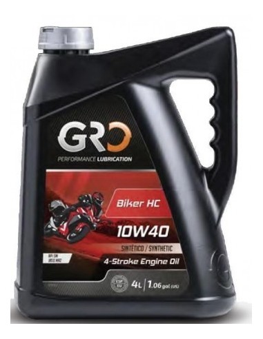 aceite de motor sinteico gro biker hc 10w40 4 litros