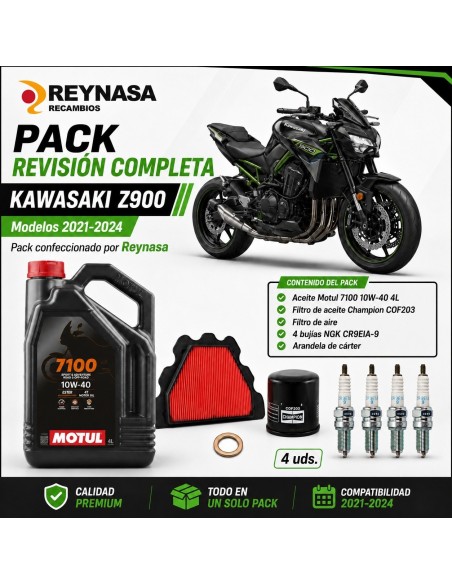 Kit de mantenimiento Kawasaki Z900 2021-2024 Motul 7100 Champion NGK