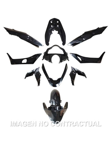 kit de plasticos hert 480014 negro mate para honda pcx 125 2014 2016