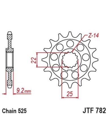 Kit de transmisión Benelli Leoncino 800 JT Sprockets 16/46 con cadena Regina ZRA 525 112 pasos