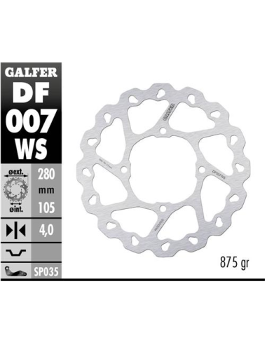 disco freno moto galfer wave fijo 280x4mm df007ws
