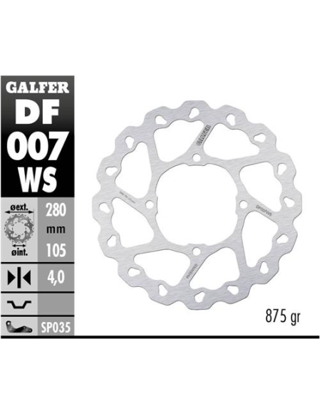 disco freno moto galfer wave fijo 280x4mm df007ws