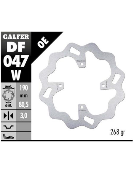 disco freno moto galfer wave fijo 190x3mm df047w