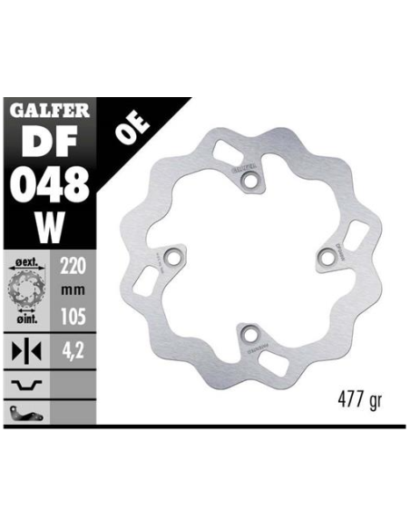 disco freno moto galfer wave fijo 220x4mm df048w