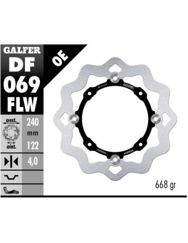 disco freno moto galfer wave flotante 240x4mm df06