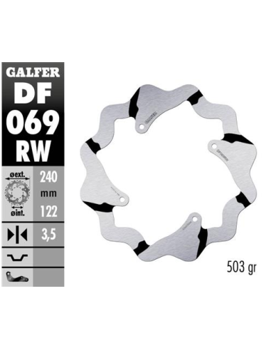 disco freno trasero wave galfer df069rw 240x3 5 mm honda cr crf 4 tornillos o140