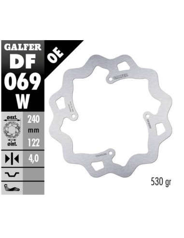 disco freno moto galfer wave fijo 240x4mm df069w