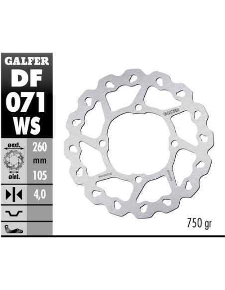 disco freno moto moto galfer wave fijo 260x4 2mm d