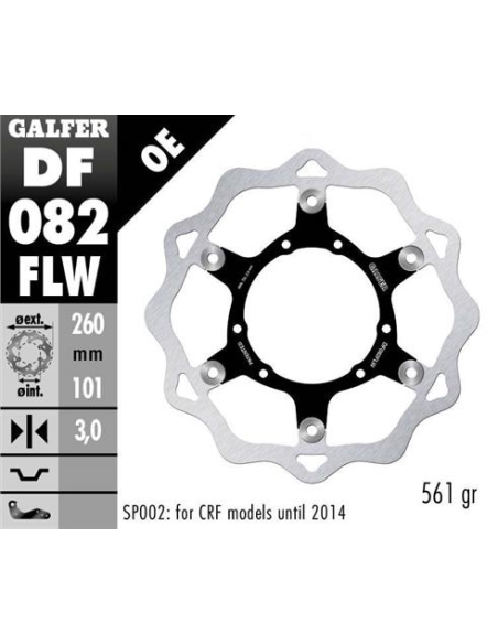 disco freno moto galfer wave flotante 260x3mm df08