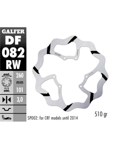 disco freno moto galder wave fijo 260x3mm df082rw