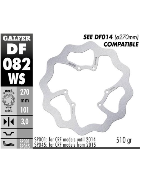 disco freno moto moto galfer wave fijo 270x3mm df0