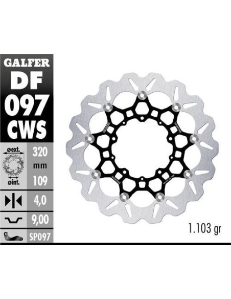 disco de freno galfer honda x adv 750 df097cws