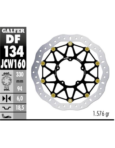disco freno moto galfer wave flotante df134jcw160g