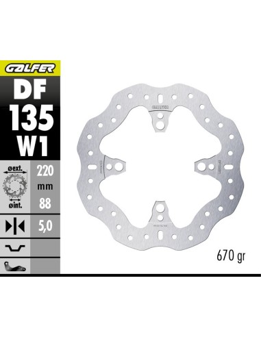 disco freno trasero wave 1 pieza galfer df135w1 medidas segun aplicacion