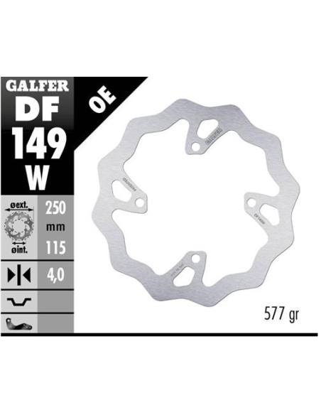 disco freno moto galfer wave fijo 250x4mm df149w