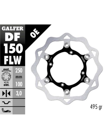 disco freno moto galfer wave flotante 250x3mm df15