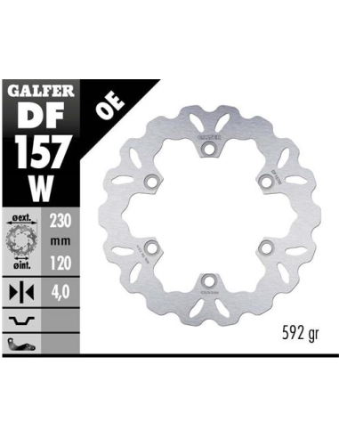 disco freno moto galfer wave fijo 230x4mm df157w