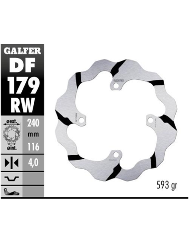 disco freno trasero wave ranurado galfer df179rw 240x4 mm kawasaki kx suzuki rm z 4 torn
