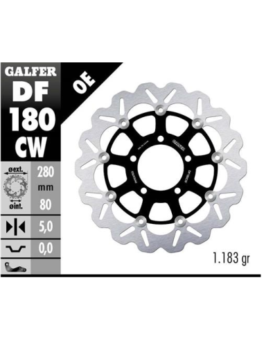 disco freno moto galfer flotante wave completo 280