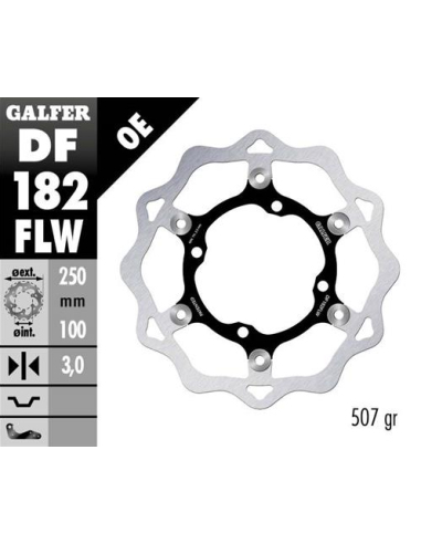 disco freno moto galfer wave flotante 250x3mm df18
