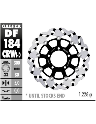 disco freno moto flotante galfer wave df184crwd