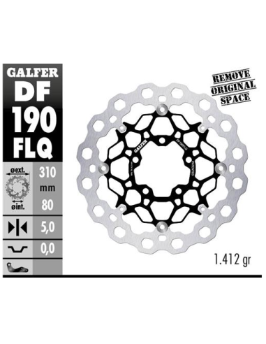 disco de freno delantero galfer df190flq cubiq flotante acero 310x5 mm