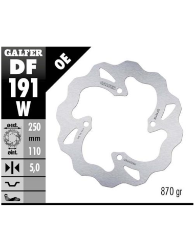 disco freno moto galfer wave fijo 250x5mm df191w
