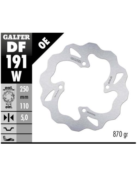 disco freno moto galfer wave fijo 250x5mm df191w
