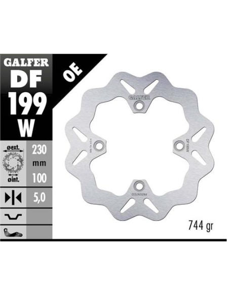 disco freno moto galfer wave fijo 230x5mm df199w