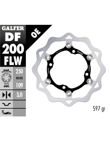 disco freno moto galfer wave flotante 250x3mm df20
