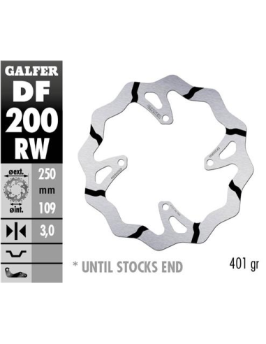 disco freno moto galder wave fijo 250x3mm df200rw