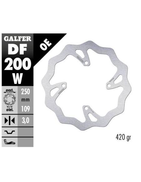 disco freno moto galfer wave fijo 250x3mm df200w