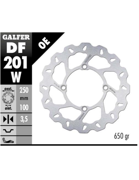 disco freno moto galfer wave fijo 250x3 mm df201w