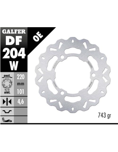 disco freno trasero galfer wave fijo 220x4 6mm df204w