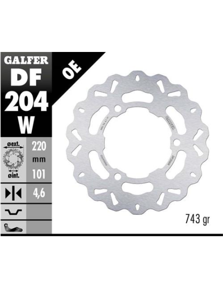 disco freno trasero galfer wave fijo 220x4 6mm df204w