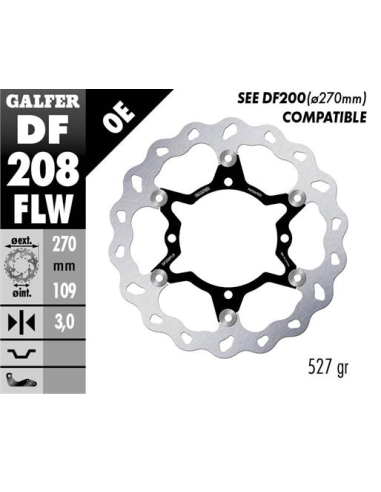 disco freno moto galfer wave flotante 270x3mm df20