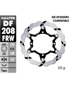 disco freno moto flotante galfer wave 270x3mm df20