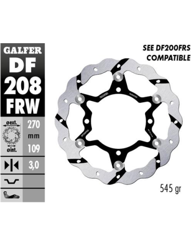 disco freno moto flotante galfer wave 270x3mm df20