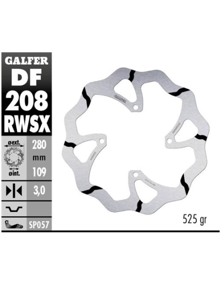 disco freno moto galfer wave fijo 280x3m df208rw