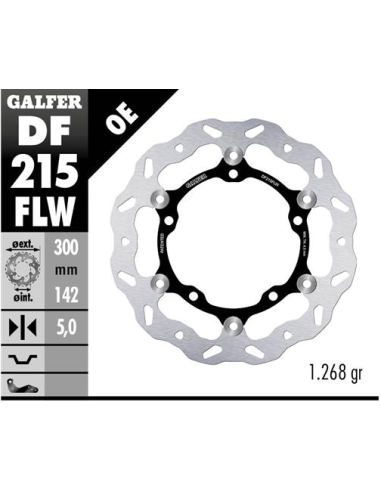 disco freno moto galfer wave flotante 300x5mm df21