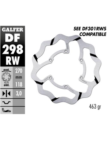 disco freno delantero wave ranurado galfer df298rw 270x3 mm yamaha yz wr y fantic