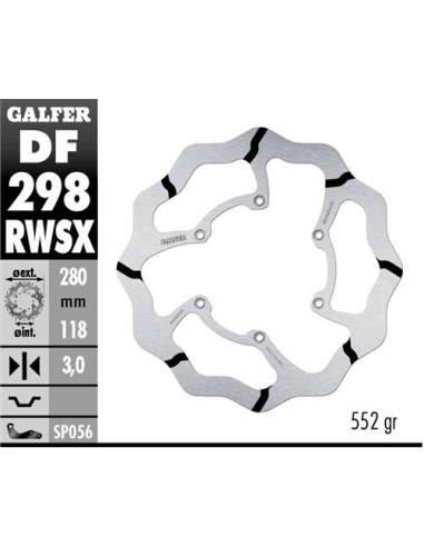 disco freno motodelantero galfer wave df298rwsx