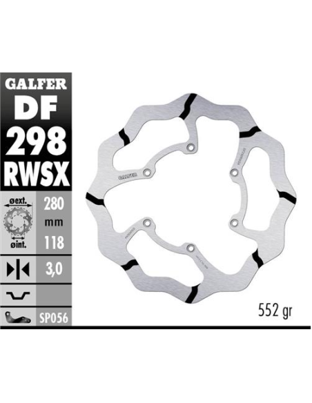 disco freno motodelantero galfer wave df298rwsx