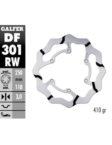 disco freno moto galder wave fijo 250x3mm df301rw