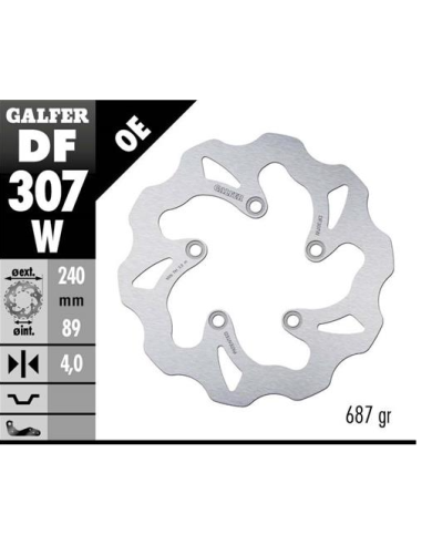 disco freno trasero galfer wave fijo 240x4mm df307w