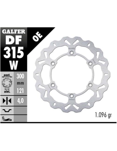 disco freno moto galfer wave fijo 300x4mm df315w