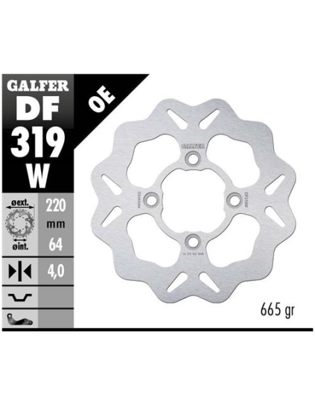 disco freno moto galfer wave fijo 220x4mm df319w
