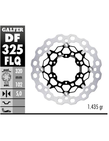 disco freno moto flotante galfer qubic 320x5mm df3