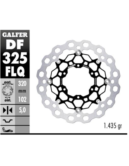 disco freno moto flotante galfer qubic 320x5mm df3