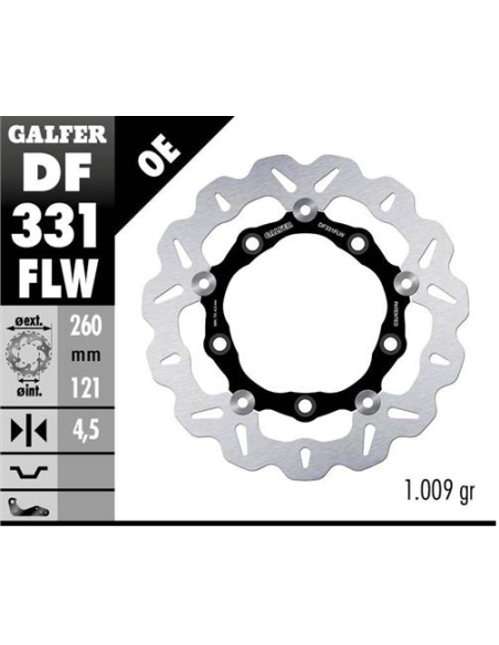 disco freno moto galfer wave flotante 260x4 5mm df